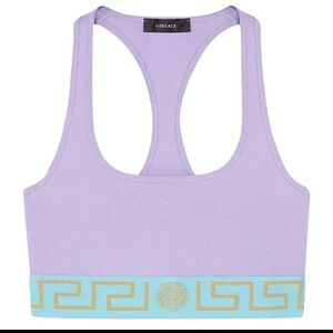Versace Lilac and Gold Trim Sports Bra